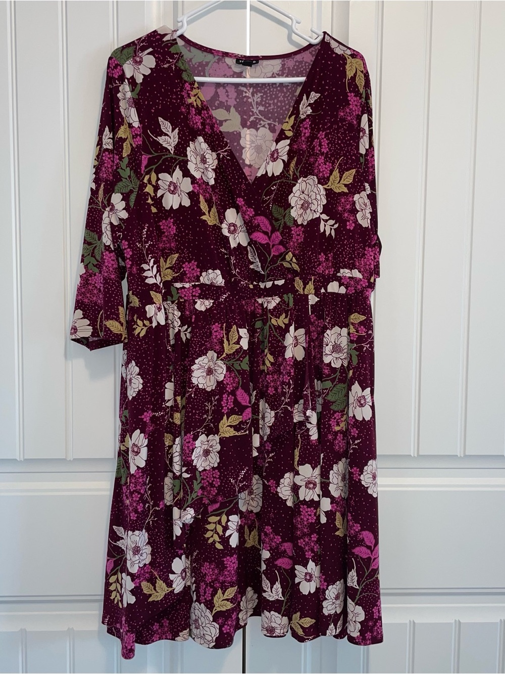 torrid Plum Floral Surplice Midi Dress